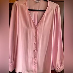 Pretty blouse only warm once, Naked Zebra pink blouse, size large,